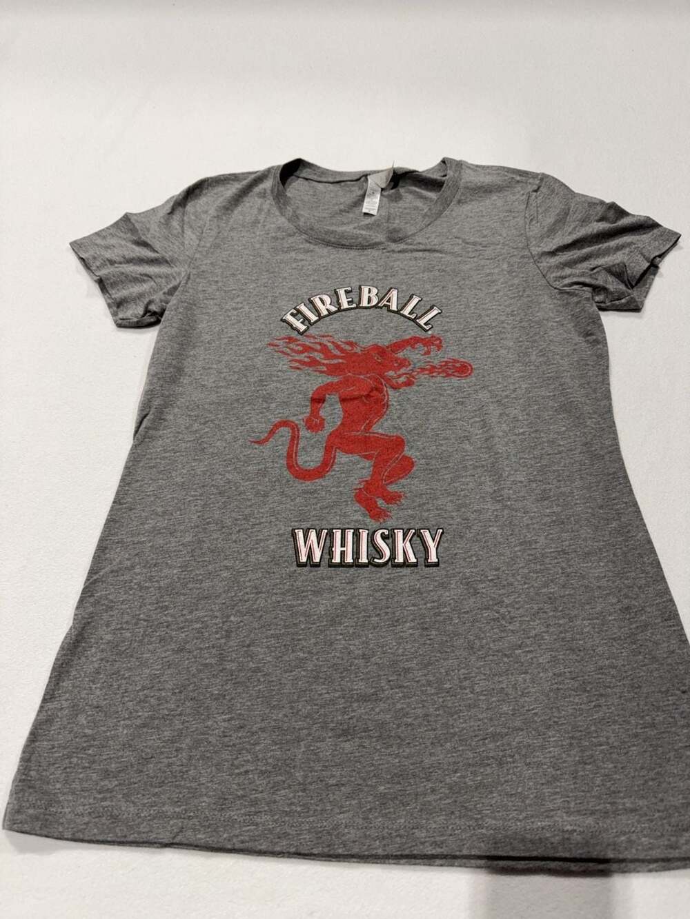Bella+Canvas Fireball Whisky Graphic T-Shirt Gray Size XL